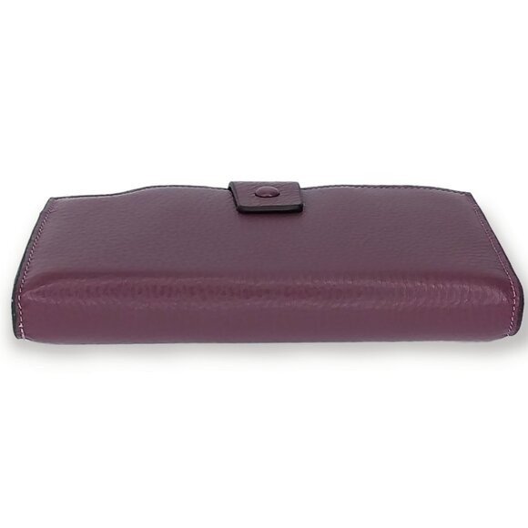 Itslife Bifold Wallet Purple Pebbled Leather RFID Large Capacity Multi Pockets - Picture 6 of 14